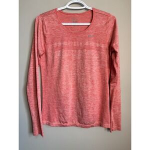 Nike Dri-FIT Women's Long Sleeve Running Top Thumbholes Heathered Red Medium
